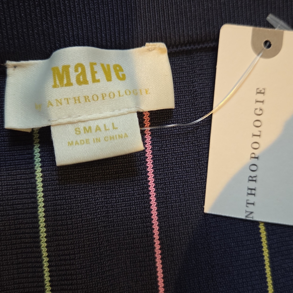 Anthropologie Navy Multicolor A-Line Skirt - Picture 11 of 12